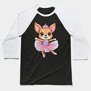 Chihuahua Ballerina Cartoon Baseball T-Shirt